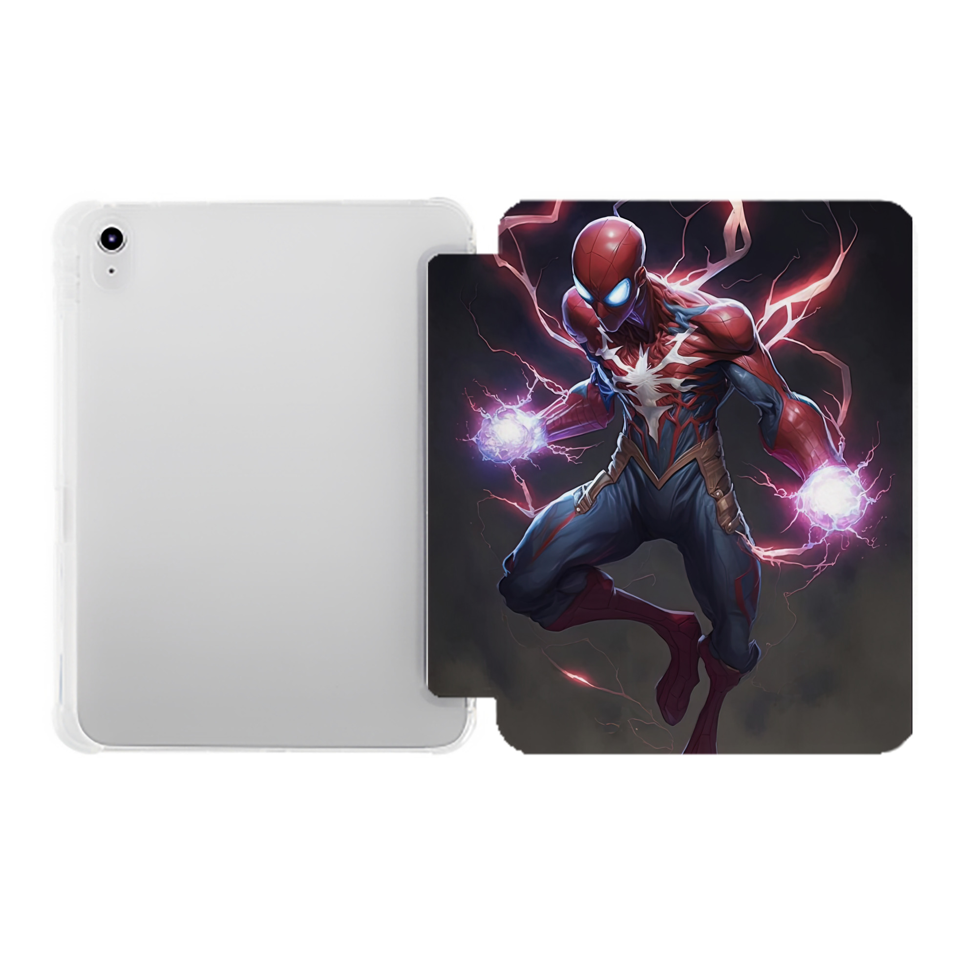 （画像用） Spider Man スパイダーマン IPad ケース ペン収納付き 三つ折りスタンド PUレザー×シリコン 対応機種9.5/10.5/10.9インチ